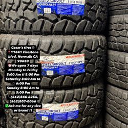 33X12.50R20 ATLANDER RT A SET OF FOUR NEW TIRES, INCLUDES MOUNTING AND BALANCING WITH WARRANTY, ASK  ME FOR ANY SIZE OR BRAND, WE HAVE THE BEST PRICES
