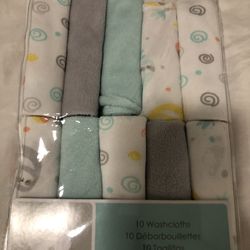 10 New Baby Wash Cloths