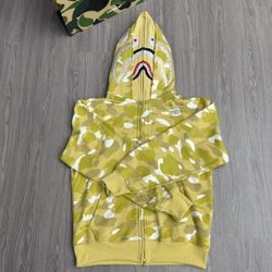Gold Version BAPE ABC CAMO! DOUBLE SHARK HOODIE 2.0 VERSION! 