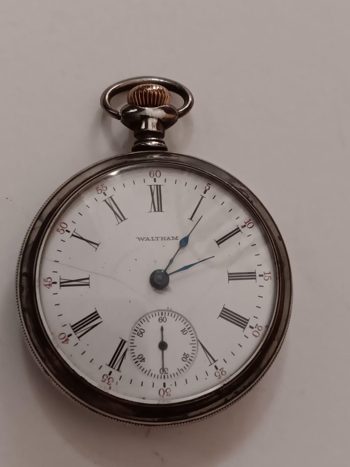 Vintage Very old Waltham Rail Road pocket Sterling