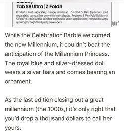 Special Millennium Edition ‘Millennium Princess’  Barbie Thumbnail