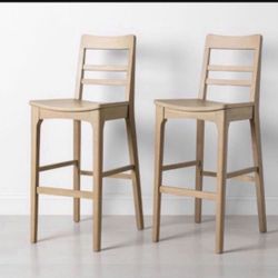 2pk Wood Ladder Back Bar Stool - Brown - Hearth & Hand™  made with Magnolia