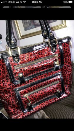 FZND red cheetah print purse