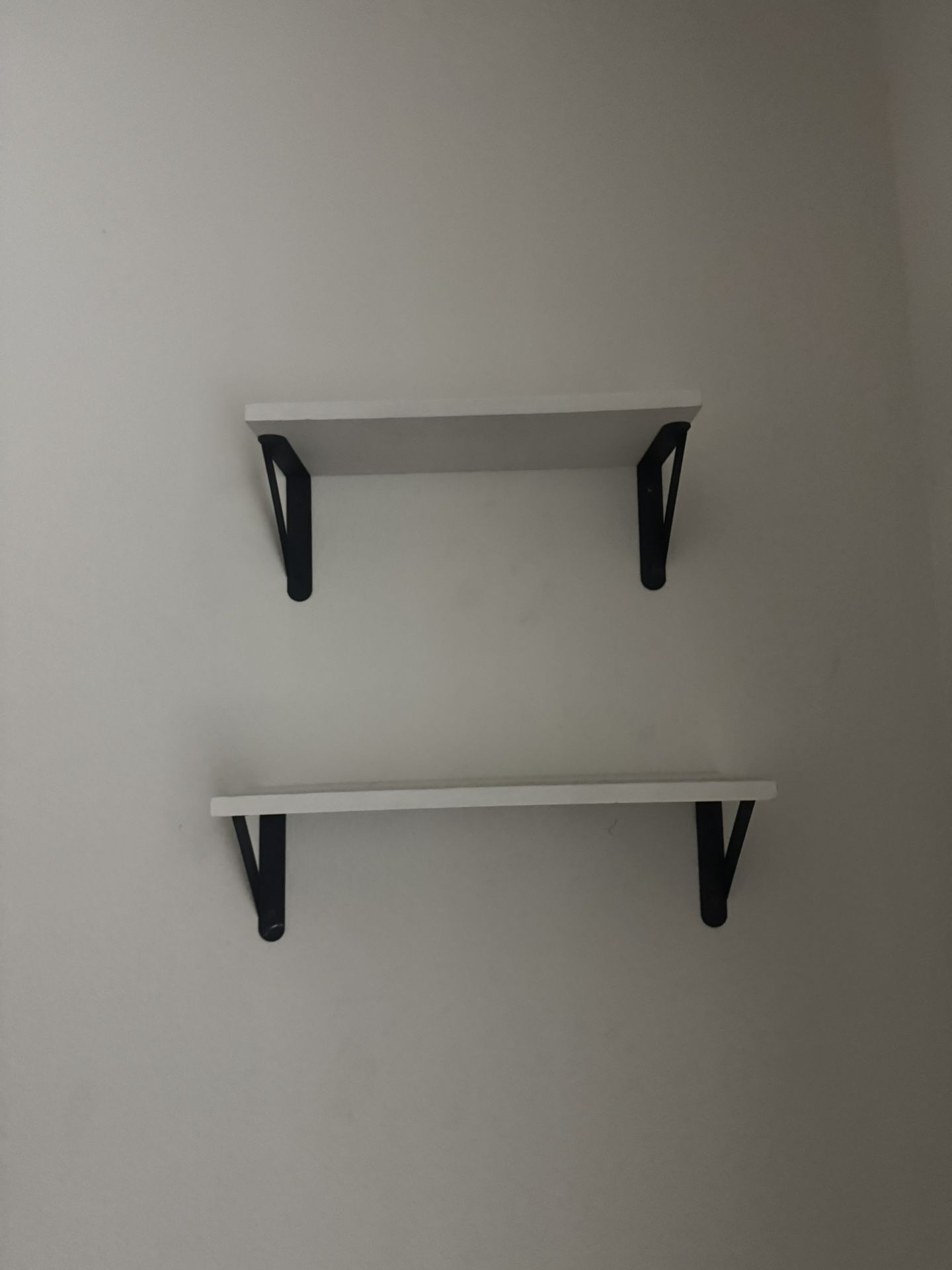 white shelves
