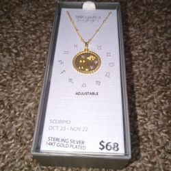 Brilliance Fine Jewelry Leo Pendant Necklace Sterling Silver 14KT Gold Plated