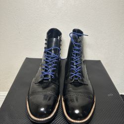 Stacy Adams Madison Black Ankle Lace Up Cap Toe Boots 11D