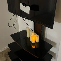 Tv Stand With 3 Glass Shelves +TV