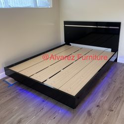 Queen Bed Frame With LED Lights