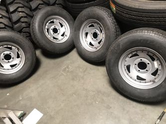 4x ST trailer tires 215x75-14 with aluminum wheels $120 each no bargain price firm