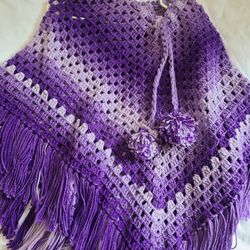 Handmade crochet girls shawl