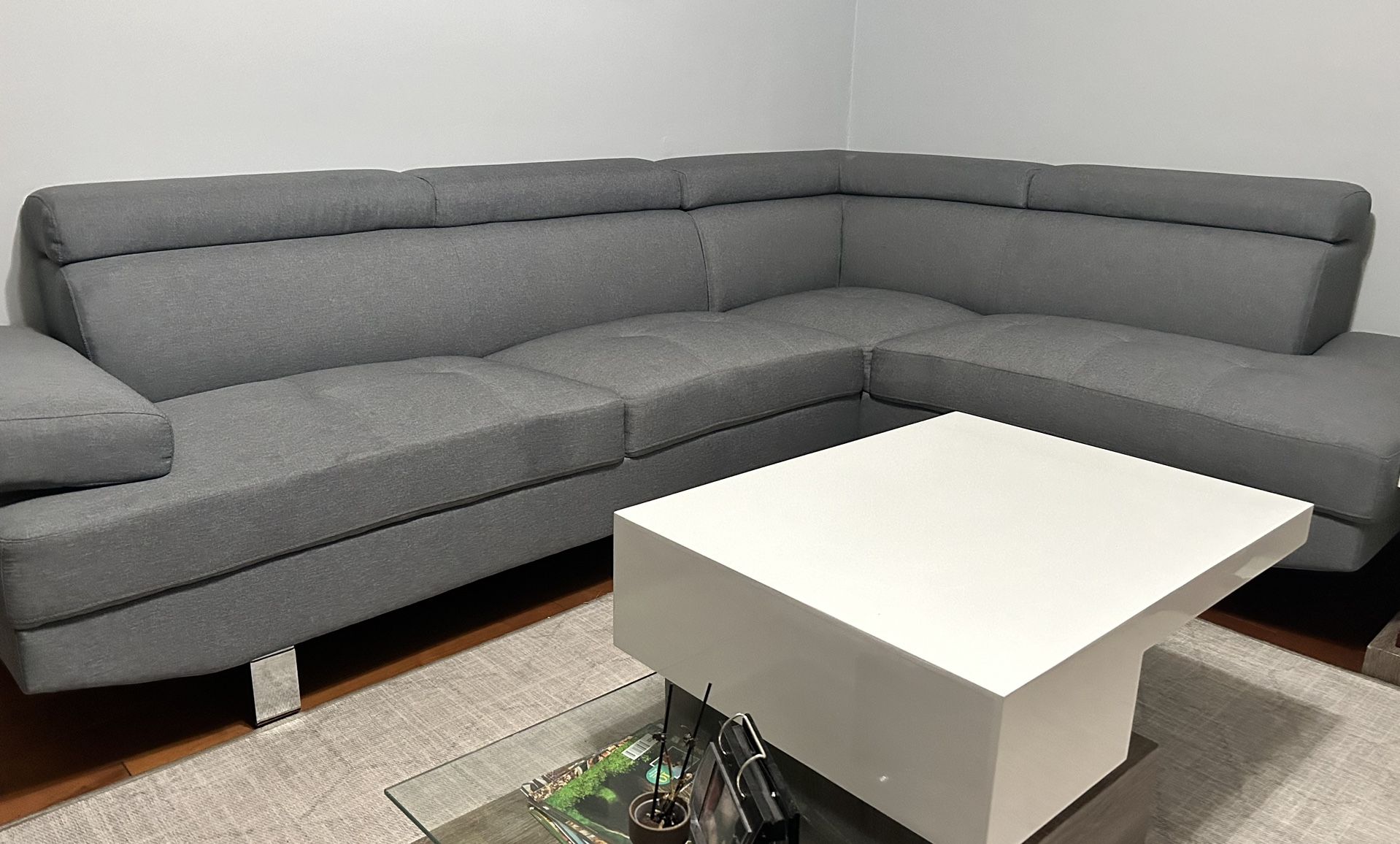 L shape Sofa with Adjustable Arm/head Support