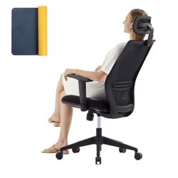 High Back Office Chair with Adjustable Lumbar Support, Arm Adjustable Desk Chair Ergonomic, Mesh Back Home Office Task Chairs with Adjustable Headrest