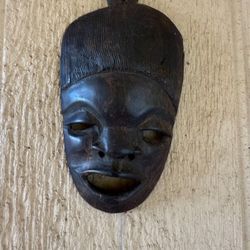 Babyface - African Tribal Mask Good Condition - Hand Wooden Carved - Hand - Hand Painted - Collectible - Authentic