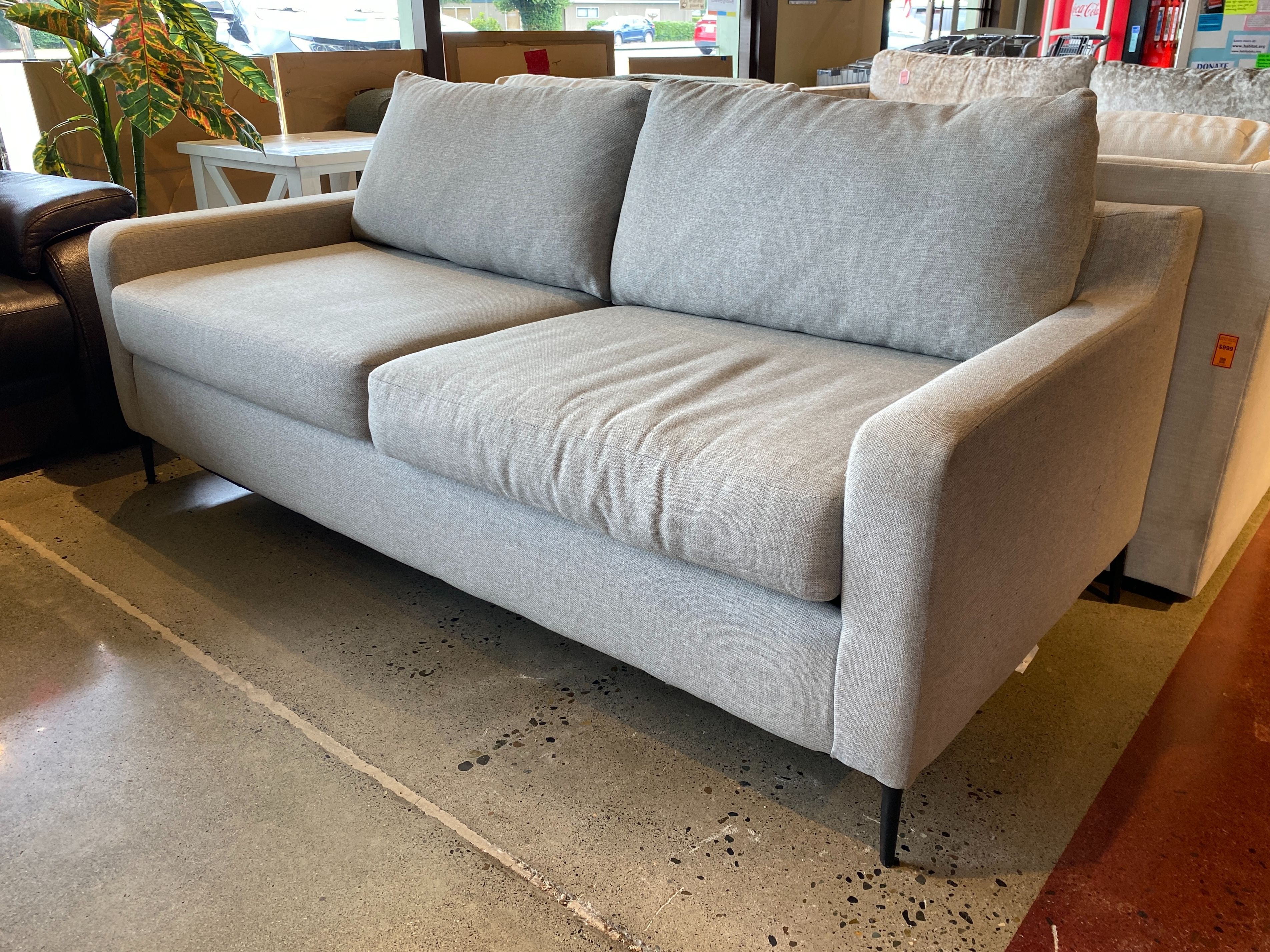 Modern Minimal Grey 3-Seater Sofa