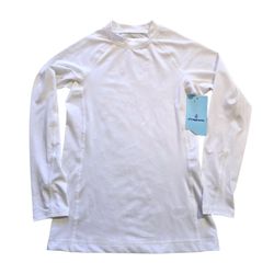 ORageous Boys Solid White Long Sleeve Rash Guard SZ M Swim Top UPF50