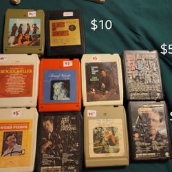 Vintage 8 track tapes, not tested
Bread, Merle Haggard and the Strangers, Sammi Smith, Jack Greene, Roger Miller, Tammy Wynette, Webb Pierce, Oldies b