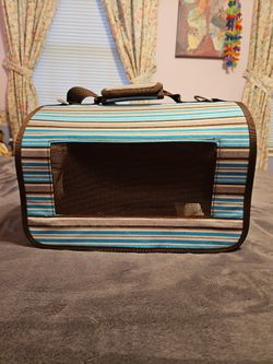 Teal And Brown Small Pet/Critter Carrier