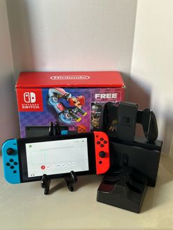 Nintendo Switch HAC-001(-01) 32GB Blue/Red Joy-Cons-Complete With OG Box Tested!
