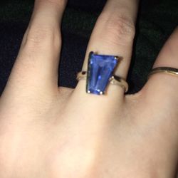 Sterling Silver Blue Stone Ring