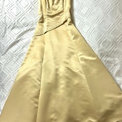 Gold Crystal Gown Prom Dress