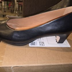 DR LIZA Black Leather Pumps 10.5W