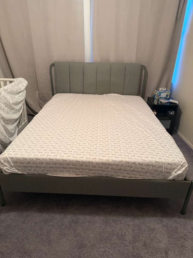 Bed Frame And Mattress - Queen size 