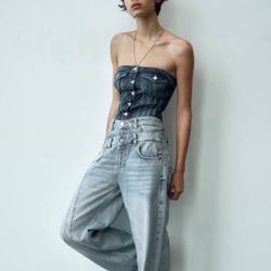 Zara Denim Top