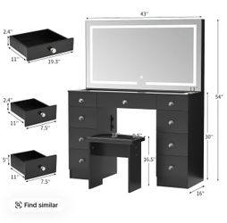 Black LED vanity