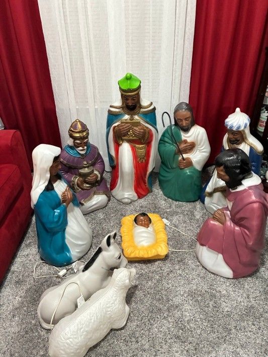African American Complete Nativity Scene 