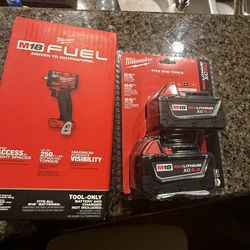Milwaukee 3/8 Impact And Batteries 
