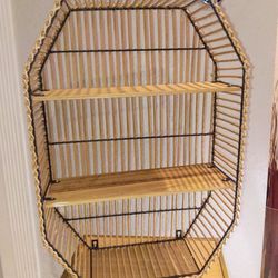 Rattan Wall-Mount Display Shelf