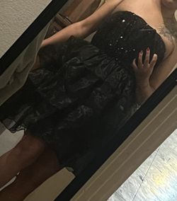 Black Sequence Mini Dress