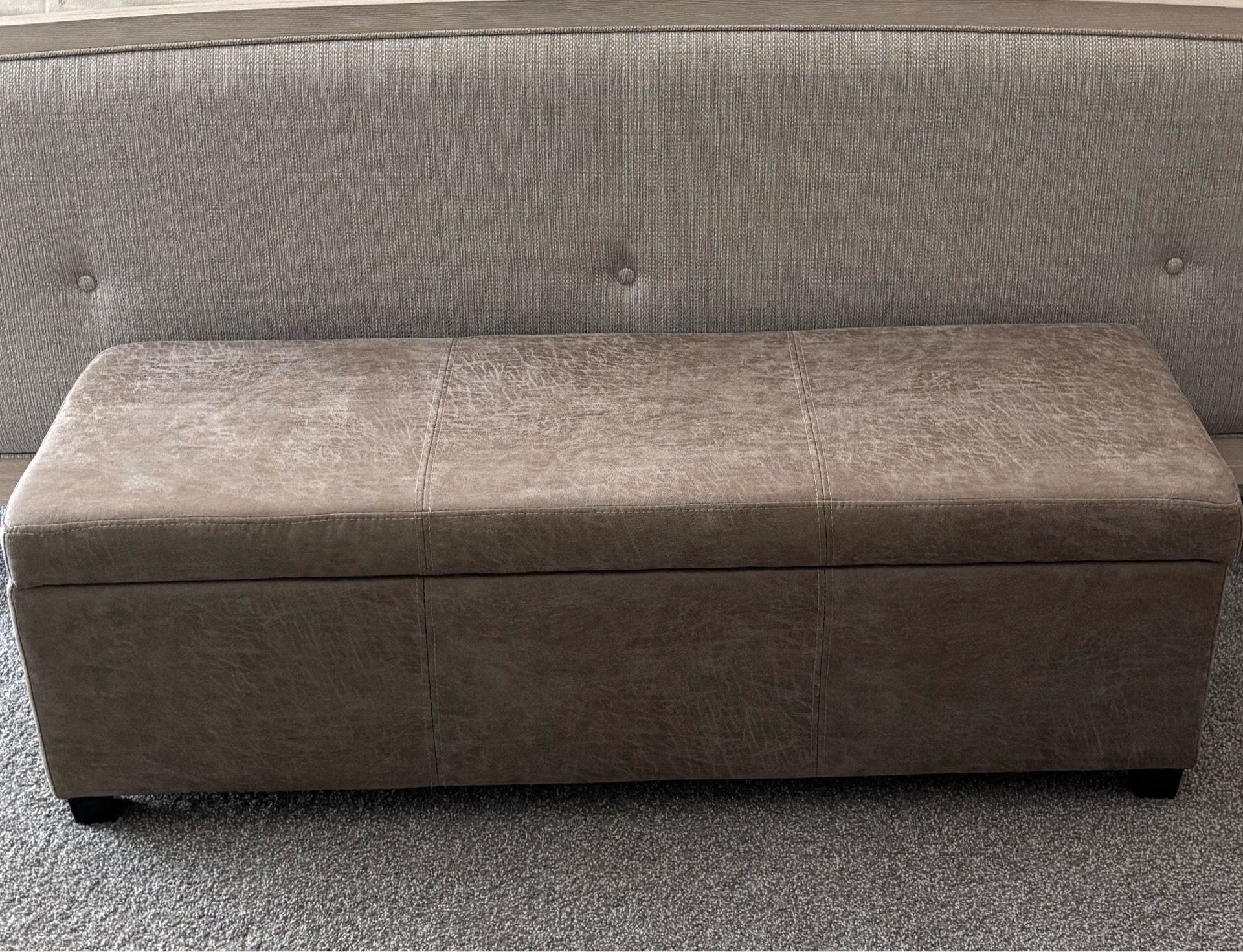 48” Wyndenhall Distressed Gray Storage Ottoman Bench