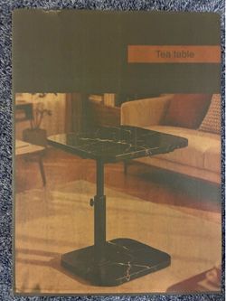 Adjustable Black Marble Colored Tea Table