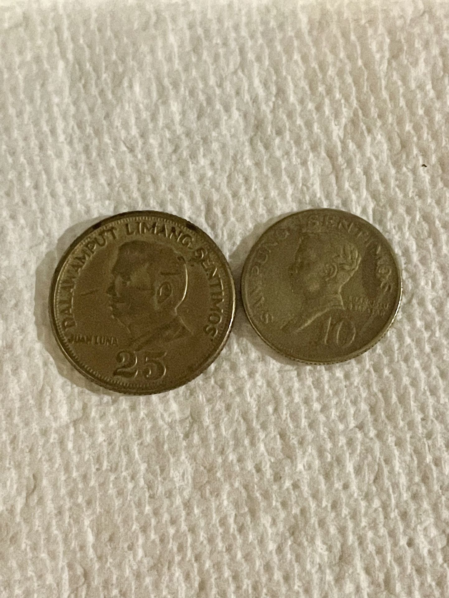 REPUBLIC OF PILIPINAS 25 & 10 Cent Coins