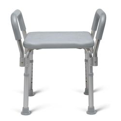 Medline Backless Shower Chair with Arms - 350 lb. capacity, Bench, Stool, Seat for Elderly, Seniors Independent Adult and Disabled Adults