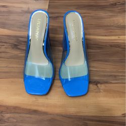 Aqua Blue Clear Dress Shoes 