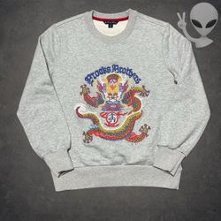 Brooks Brothers Lunar New Year Dragon Embroidered Sweatshirt Womens S Gray