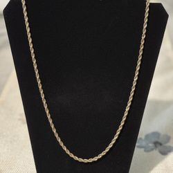 Laminated Gold Rope Necklace 24”