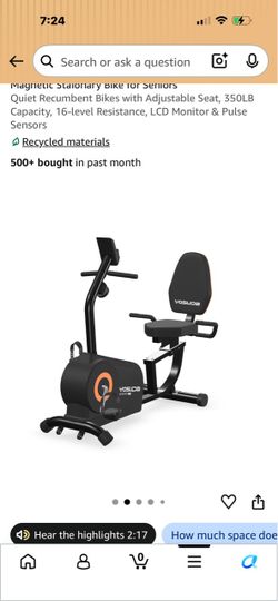 Recumbent exercise bike