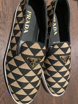 Prada Triangle Logo Slip-On Sneakers
