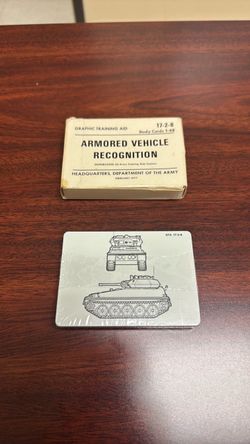 US Army Armored Vehicle Recognition Study Cards 1977