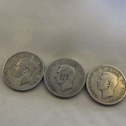 1937,1940,1949 Canadian Quarters Coins 