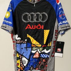 Giordana Audi Cycling Jersey 3/4 Zip Rear Pockets Men’s Medium new With Tags