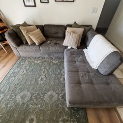 Living Spaces Grey Sectional 