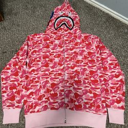 Pink Bape hoodie large new