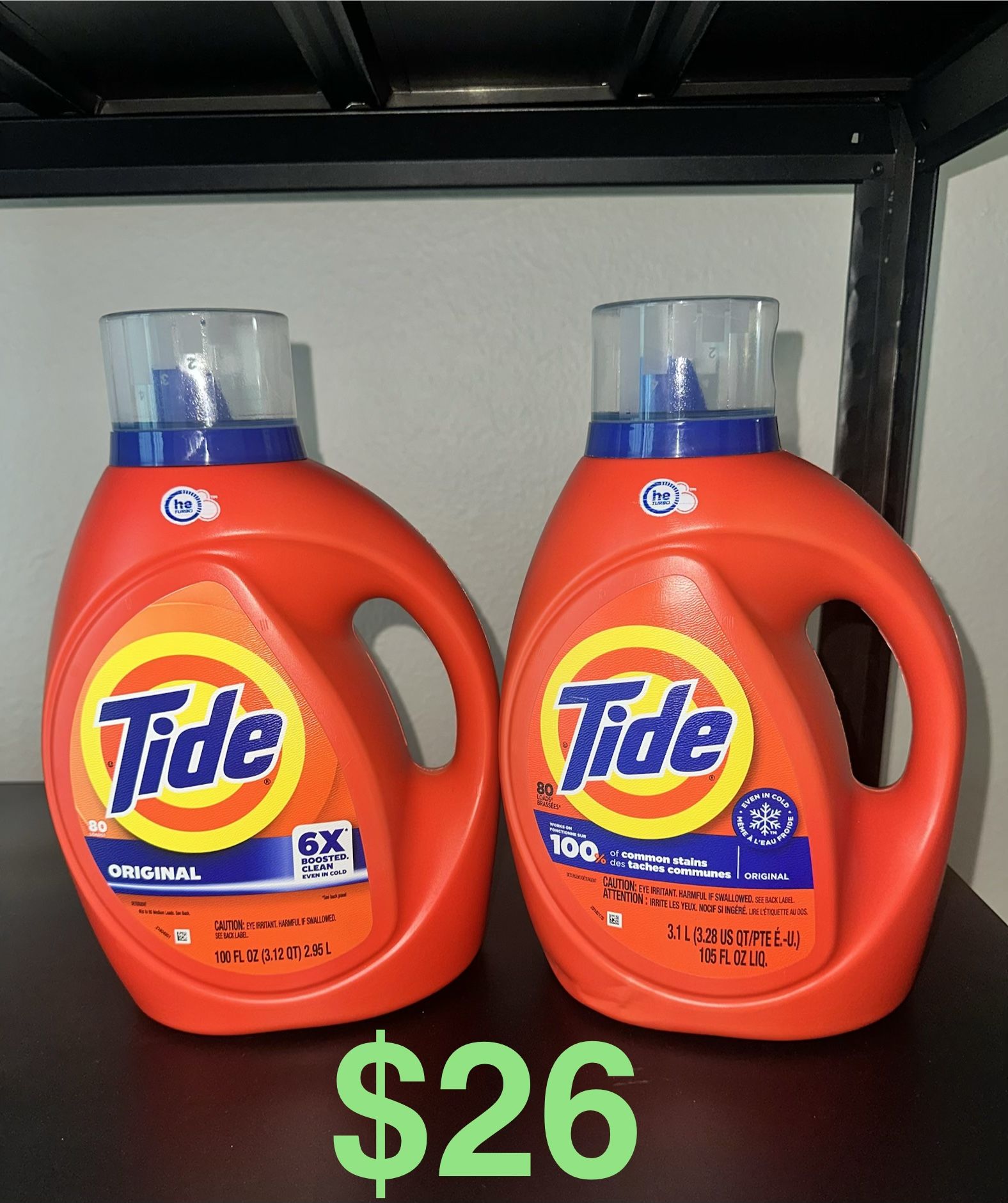 Tide Laundry Detergent Bundle 80 Loads Bottles- All For $26