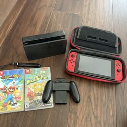 Nintendo Switch With Memory Card And 2 Games 
