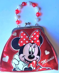 Minnie Mouse Red Purse Gem Handle Pinch Closure Disney Handbag
5" deep
7" wide
Great shape
Low price