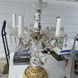 Capodimonte FBAI Ceramic 5 Arm Candelabra Table Mantle Piece Bronze Made In Italy